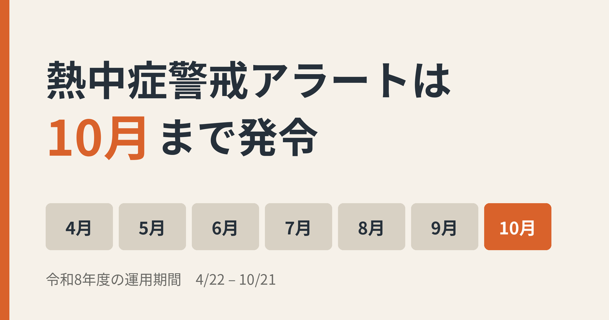 熱中症警戒アラートは10月まで？秋の発表回数と対策を確認