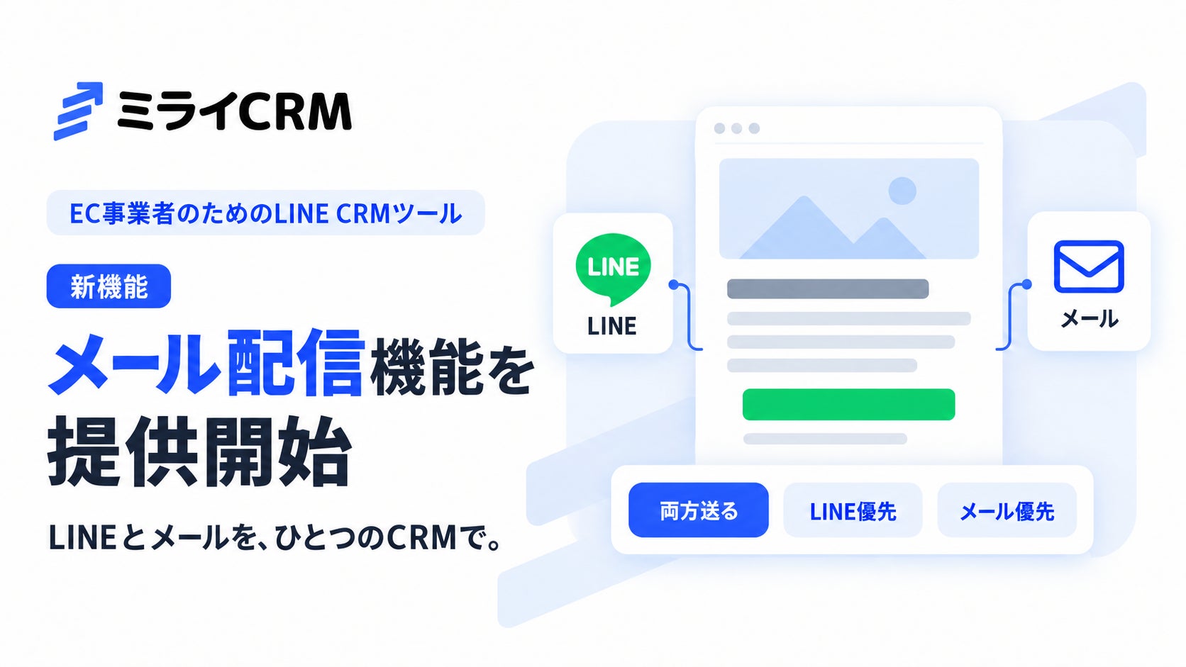 ミライCRMがメール配信に対応、LINEと顧客連絡を一元管理